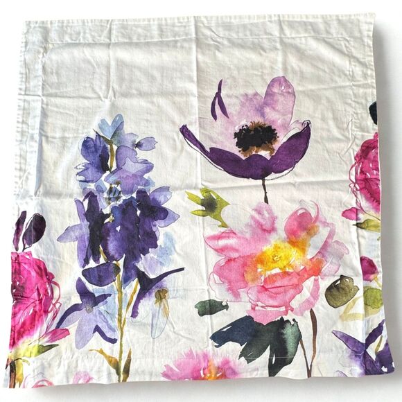Bluebellgray Floral Watercolor Taransay Cotton Euro Pillow Sham 30x30" Square - Picture 1 of 8